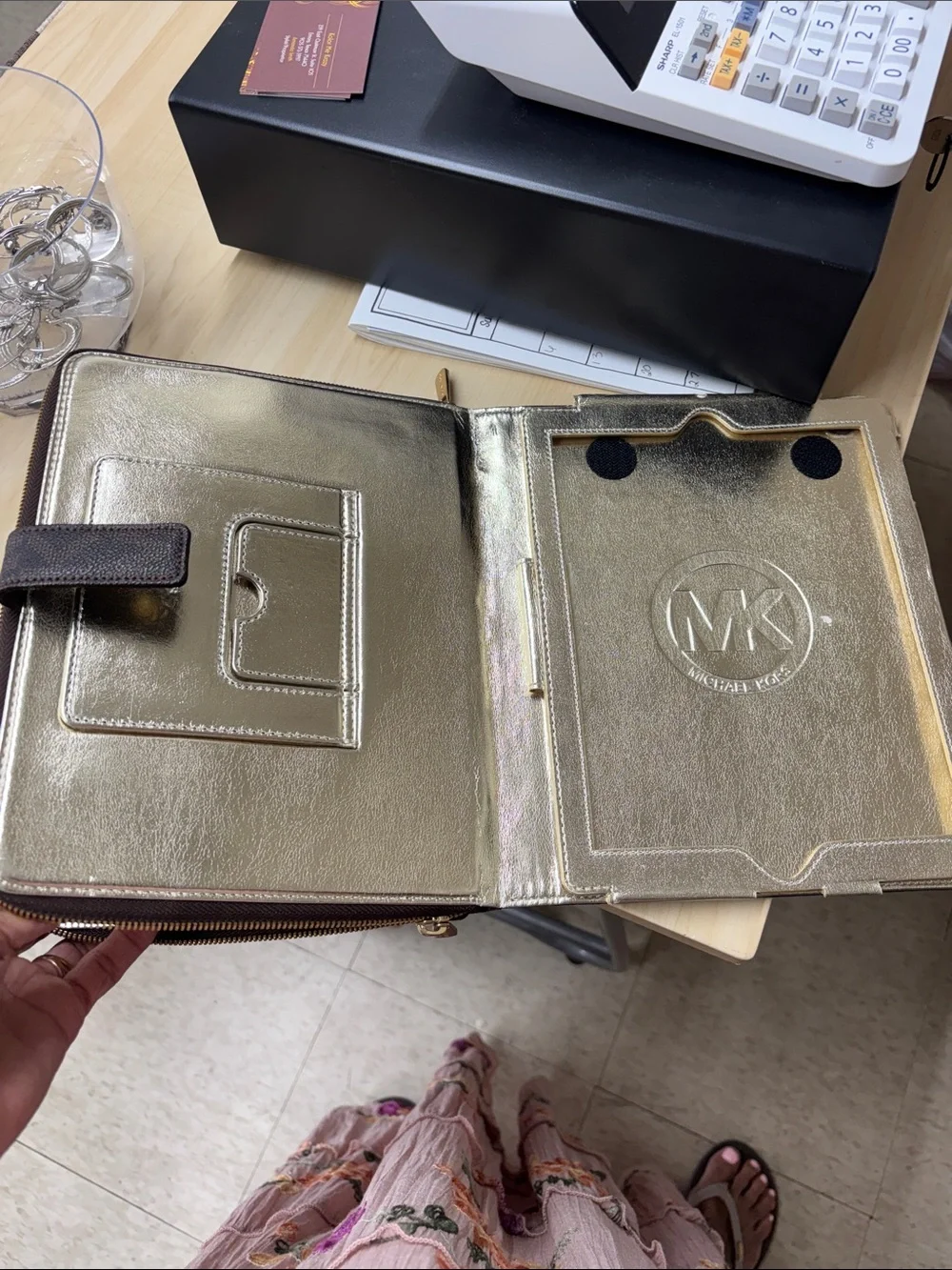 Michael Kors Brown MK Logo Backpack, Folio & Wristlet Set
